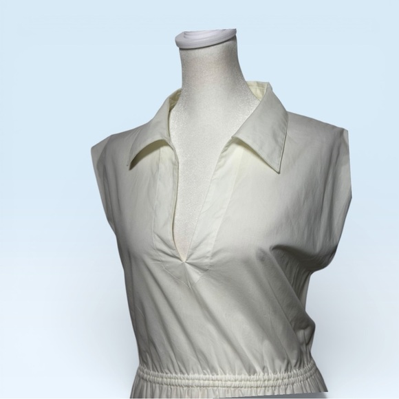 NWT Rag & Bone Joan Poplin Back Cutout Maxi Dress Ivory White Cotton Size L - Picture 8 of 12